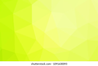 Light Green, Yellow vector triangle mosaic template. Shining polygonal illustration, which consist of triangles. Textured pattern for your backgrounds.