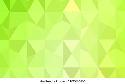 Light Green, Yellow vector triangle mosaic template. Colorful illustration in abstract style with triangles. Best triangular design for your business.