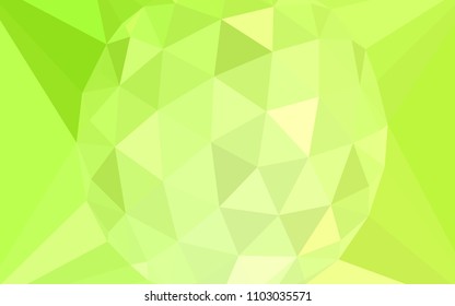 Light Green, Yellow vector triangle mosaic template with a diamond. Shining colorful illustration with triangles. Textured pattern for your backgrounds.