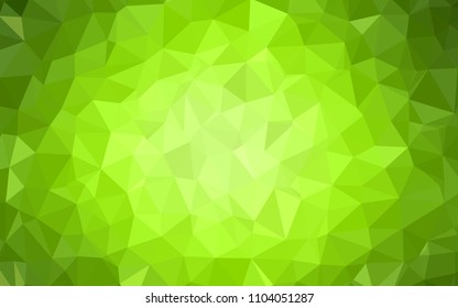 Light Green, Yellow vector triangle mosaic cover. Polygonal abstract illustration with gradient. A completely new design for your leaflet.