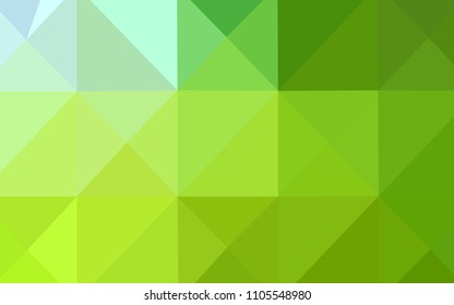 Light Green, Yellow vector triangle mosaic cover. A sample with polygonal shapes. The polygonal design can be used for your web site.