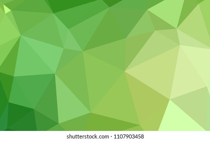 Light Green, Yellow vector triangle mosaic cover. Creative illustration in halftone style with triangles. Completely new template for your banner.
