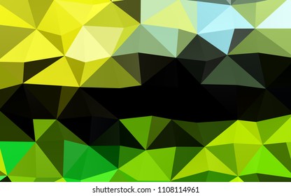 Light Green, Yellow vector triangle mosaic background. An elegant bright illustration with gradient. Brand-new design for your business.