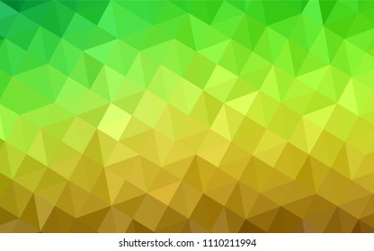 Light Green, Yellow vector triangle mosaic texture. Elegant bright polygonal illustration with gradient. Polygonal design for your web site.