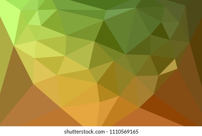 Light Green, Yellow vector triangle mosaic cover with a heart in a centre. Elegant polygonal illustration with gradient. Brand new style for your business design.