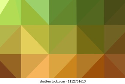 Light Green, Yellow vector triangle mosaic cover. Polygonal abstract illustration with gradient. A new texture for your design.