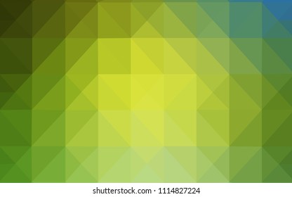 Light Green, Yellow vector triangle mosaic template. Geometric illustration in Origami style with gradient.  Brand new style for your business design.