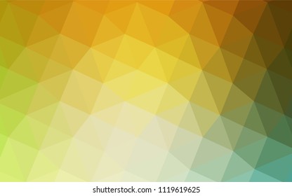 Light Green, Yellow vector triangle mosaic texture. Creative geometric illustration in Origami style with gradient. The template for cell phone's backgrounds.