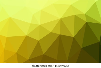 Light Green, Yellow vector triangle mosaic texture. Shining colored illustration in a new style. A new texture for your design.
