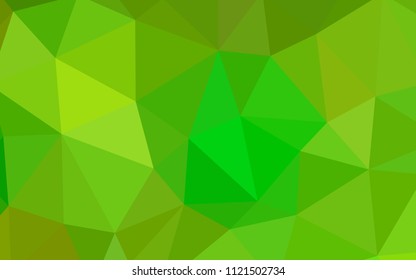 Light Green, Yellow vector triangle mosaic template. Elegant bright polygonal illustration with gradient. Polygonal design for your web site.