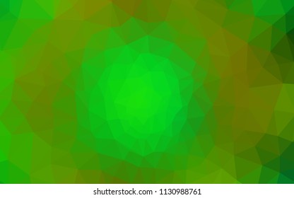 Light Green, Yellow vector triangle mosaic cover. Triangular geometric sample with gradient.  Polygonal design for your web site.