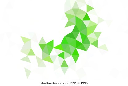 Light Green, Yellow vector triangle mosaic cover. Colorful illustration in polygonal style with gradient. Brand new design for your business.