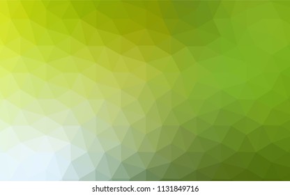 Light Green, Yellow vector triangle mosaic texture. Triangular geometric sample with gradient.  Brand new design for your business.