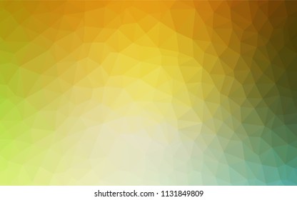 Light Green, Yellow vector triangle mosaic template. Triangular geometric sample with gradient.  New template for your brand book.