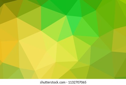 Light Green, Yellow vector triangle mosaic texture. Shining polygonal illustration, which consist of triangles. Best triangular design for your business.