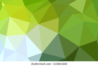 Light Green, Yellow vector triangle mosaic texture. Geometric illustration in Origami style with gradient.  Completely new template for your banner.