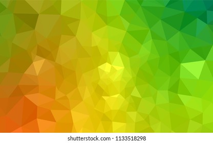 Light Green, Yellow vector triangle mosaic template. Colorful abstract illustration with triangles. Brand new design for your business.