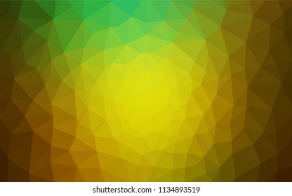 Light Green, Yellow vector triangle mosaic cover. Elegant bright polygonal illustration with gradient. Brand new design for your business.