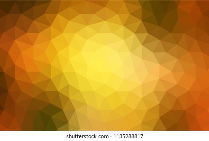 Light Green, Yellow vector triangle mosaic template. Shining polygonal illustration, which consist of triangles. Completely new template for your banner.