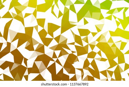 Light Green, Yellow vector triangle mosaic texture. Polygonal abstract illustration with gradient. Triangular pattern for your design.