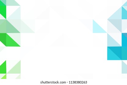 Light Green, Yellow vector triangle mosaic template. Glitter abstract illustration with an elegant triangles. Completely new template for your banner.