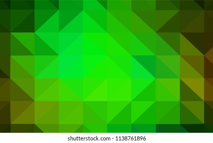 Light Green, Yellow vector triangle mosaic cover. A completely new color illustration in a polygonal style. New template for your brand book.