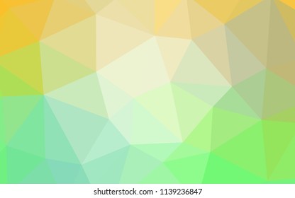 Light Green, Yellow vector triangle mosaic template. Glitter abstract illustration with an elegant triangles. Brand new design for your business.