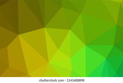 Light Green, Yellow vector triangle mosaic template. Creative geometric illustration in Origami style with gradient. A completely new design for your leaflet.