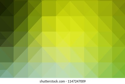 Light Green, Yellow vector triangle mosaic texture. Polygonal abstract illustration with gradient. Brand new style for your business design.