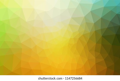 Light Green, Yellow vector triangle mosaic cover. Colorful illustration in abstract style with triangles. Brand new style for your business design.