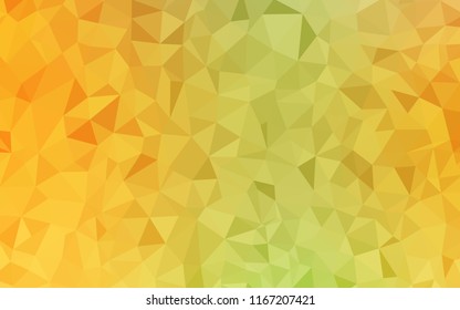 Light Green, Yellow vector triangle mosaic texture. Creative illustration in halftone style with triangles. Brand new design for your business.