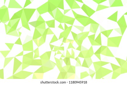 Light Green, Yellow vector triangle mosaic texture. Creative geometric illustration in Origami style with gradient. Brand new style for your business design.