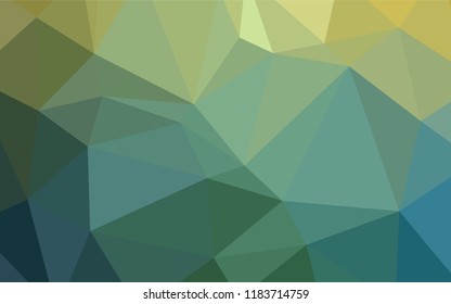 Light Green, Yellow vector triangle mosaic texture. Shining polygonal illustration, which consist of triangles. That pattern can be used as a part of a brand book.