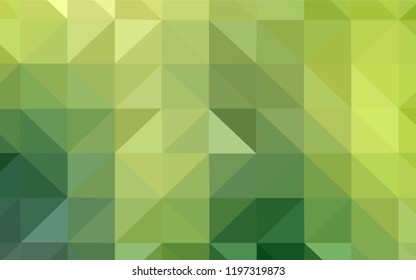 Light Green, Yellow vector triangle mosaic texture. Colorful abstract illustration with triangles. Triangular pattern for your design.