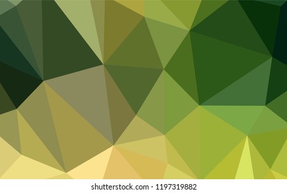 Light Green, Yellow vector triangle mosaic texture. A completely new color illustration in a polygonal style. Completely new template for your banner.