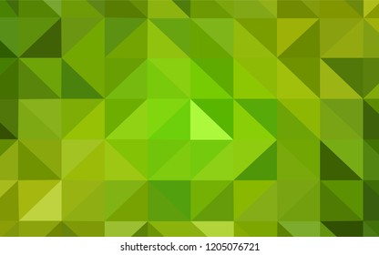 Light Green, Yellow vector triangle mosaic template. Creative illustration in halftone style with triangles. Best triangular design for your business.