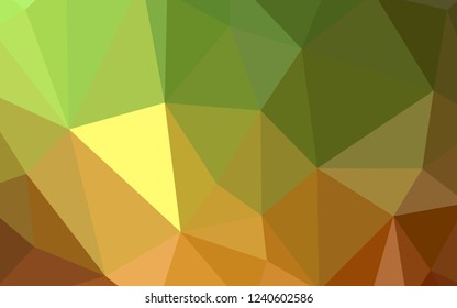 Light Green, Yellow vector triangle mosaic cover. Elegant bright polygonal illustration with gradient. Best triangular design for your business.