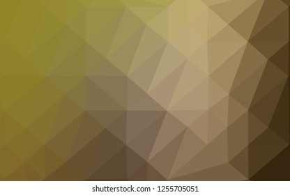Light Green, Yellow vector triangle mosaic template. Shining illustration, which consist of triangles. Elegant pattern for a brand book.
