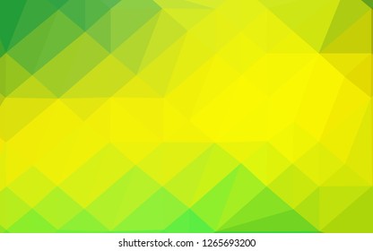 Light Green, Yellow vector triangle mosaic texture. Triangular geometric sample with gradient.  Triangular pattern for your business design.