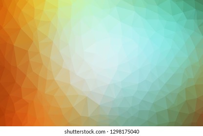 Light Green, Yellow vector triangle mosaic template. Polygonal abstract illustration with gradient. Best triangular design for your business.