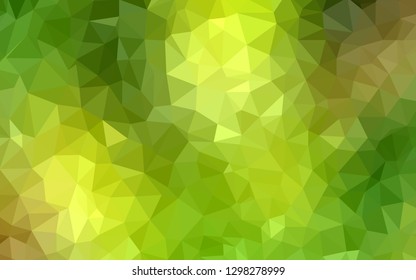 Light Green, Yellow vector triangle mosaic background. Polygonal abstract illustration with gradient. New template for your brand book.