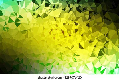 Light Green, Yellow vector triangle mosaic template. An elegant bright illustration with gradient. Template for a cell phone background.