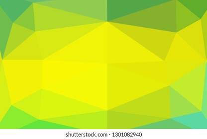 Light Green, Yellow vector triangle mosaic cover. Colorful illustration in Origami style with gradient.  Brand new style for your business design.