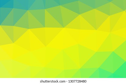 Light Green, Yellow vector triangle mosaic texture. A vague abstract illustration with gradient. Template for your brand book.