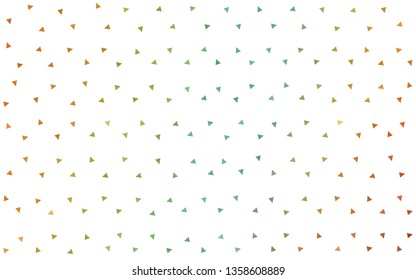 Light Green, Yellow vector  triangle mosaic background. Elegant bright polygonal illustration with gradient. Triangular pattern for your design.