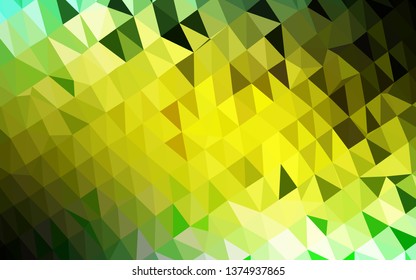 Light Green, Yellow vector triangle mosaic cover. Shining colored illustration in a Brand new style. Triangular pattern for your business design.
