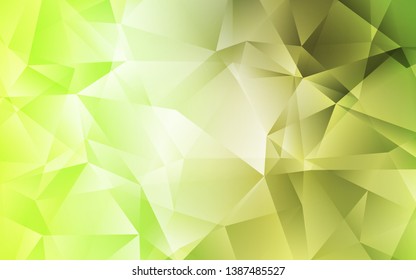 Light Green, Yellow vector triangle mosaic background. Colorful abstract illustration with triangles. Textured pattern for your backgrounds.