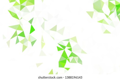 Light Green, Yellow vector triangle mosaic template. A completely new color illustration in a polygonal style. Brand new style for your business design.
