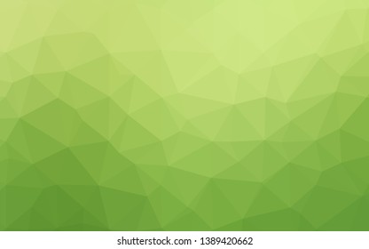 Light Green, Yellow vector triangle mosaic texture. Creative illustration in halftone style with gradient. Textured pattern for background.