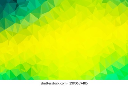 Light Green, Yellow vector triangle mosaic texture. Geometric illustration in Origami style with gradient. New texture for your design.